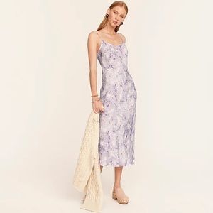 Flora Obscura X J.Crew cupro slip dress